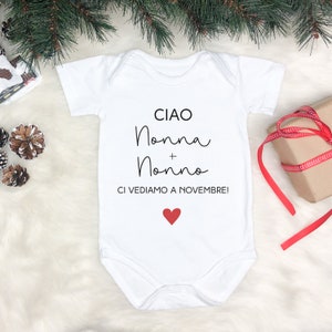 Grandparents pregnancy announcement bodysuit, gift idea to announce that you are expecting, custom print pregnancy reveal image 4