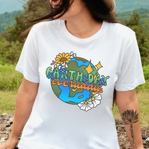 Cute Earth T-Shirt, Every Day is Earth Day T-Shirt, Planet Earth T-Shirt, Science T-Shirt, Ladies T, 100% Cotton Tee, Earth Love, Earth Day
