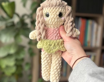Personalized Crochet Doll, Handmade Chenille Plushie