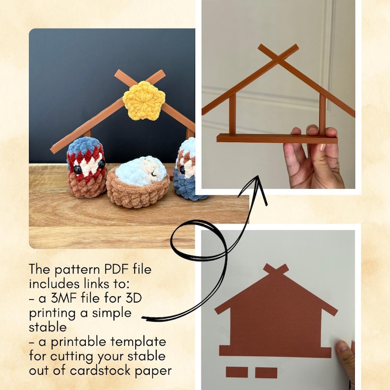 Tiny Nativity No-sew Crochet PDF Pattern, Tiny Size Plushies, Christmas ...
