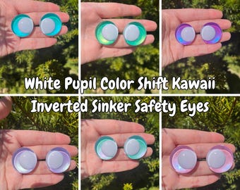 Color Shift White Pupil Safety Eyes, Kawaii Amigurumi Eyes