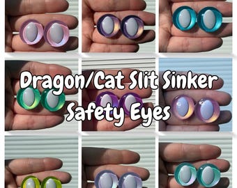 Color Shift Dragon/Cat White Slit Safety Eyes // Crochet Amigurumi Eyes