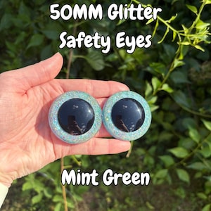Glitter Black Center Pupil Safety Eyes // Crochet Amigurumi Safety Eyes// 50mm