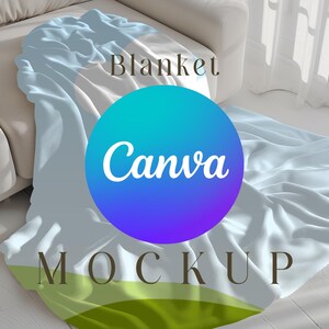 Blanket Canva Mockup, Velveteen Modern Neutral, Easy Drag and Drop Mockups, Quality PNG Canva Overlay, Transparent Blank Printify Mock up