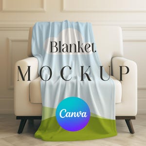 Blanket Canva Mockup, Velveteen Modern Neutral, Easy Drag and Drop Mockups, Quality PNG Canva Overlay, Transparent Blank Printify Mock up