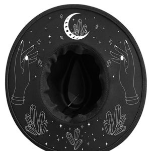 Enchanted Crystal Fedora Wide Brim Hat, Witch hat, Fairy Fairies Gothic Witchy Festival Outdoor Halo Crown Hat