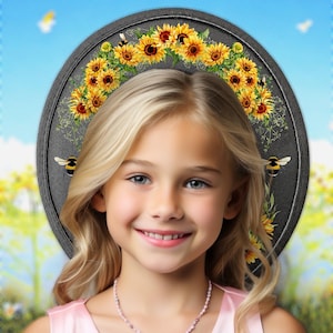 Kids Sunflower Fedora Hat: Bee Floral Sun Hat