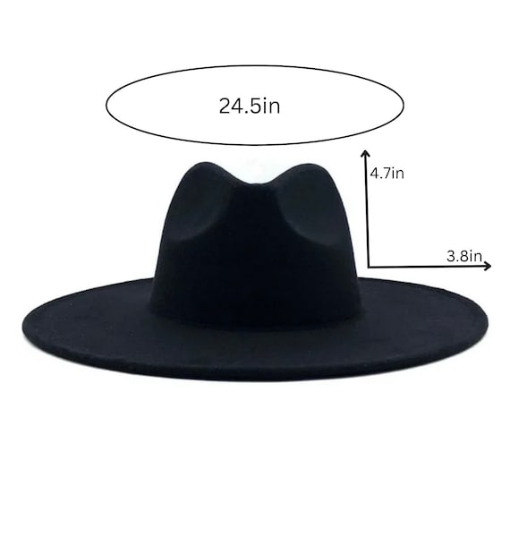 Crystal Moon Phase Fedora: Vegan Felt Wide Brim Witch Hat