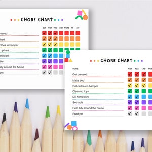 Kid&#39;s Daily Chore Chart | Routine Checklist | Chore Chart for Kids | Printable PDF | Editable Chart | Weekly Chore Chart