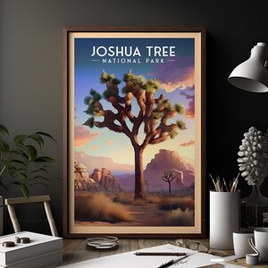 Joshua Tree National Park Surreal Landscape | Travel Poster Art | National Park Print | California Art