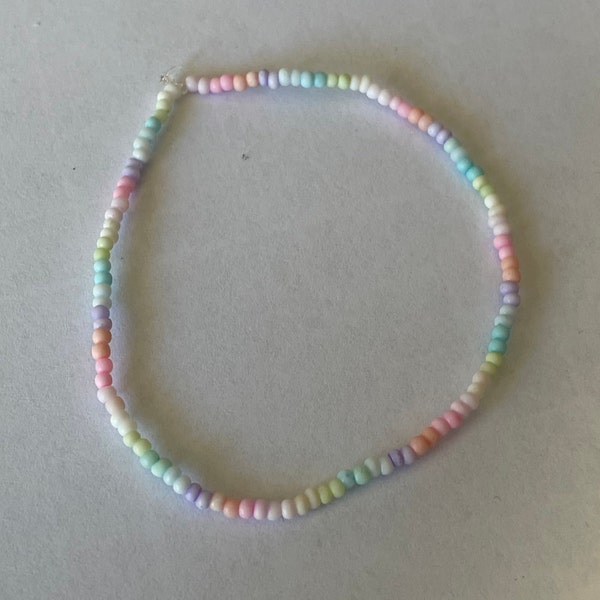 Beaded Elastic Bracelet - Pastel Rainbow