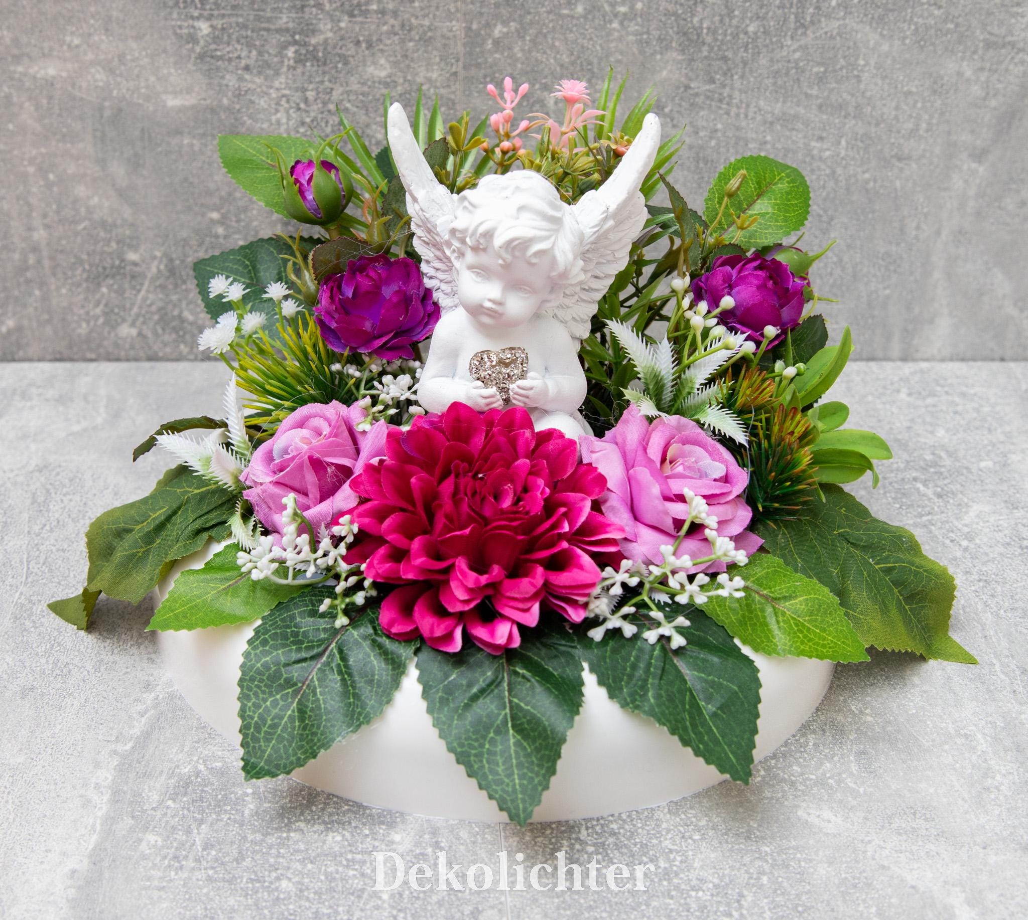GLOBLELAND Herzförmiger Gedenkstecker Aus Acryl – 258x158 Mm, Engel & Rose, Wasserdicht Für Garten & Friedhof