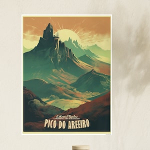 Pico do Areeiro Madeira Island Digital Print JPG PDF Arieiro Peak Travel Poster | Ethereal Realms Collection Wall Art Instant Download