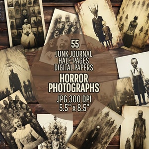 Horror Junk Journal Bundle DIGITAL Papers Printable Creepy Old Photos
