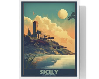 Sicily Travel Poster | Ethereal Italy Print (Digital Download)