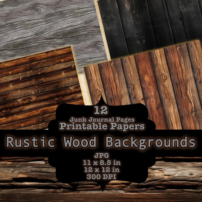 Rustic Wood Digital Paper | Weathered Planks, Seamless Textures (JPG ...