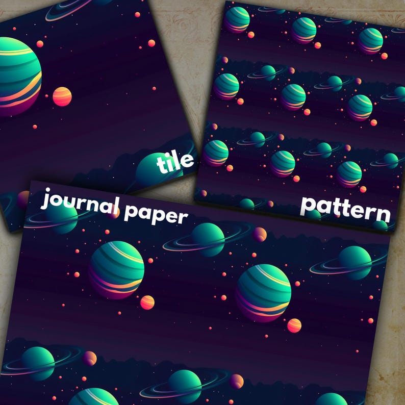 Solar System Digital Paper | Space Seamless Patterns (digital Download ...