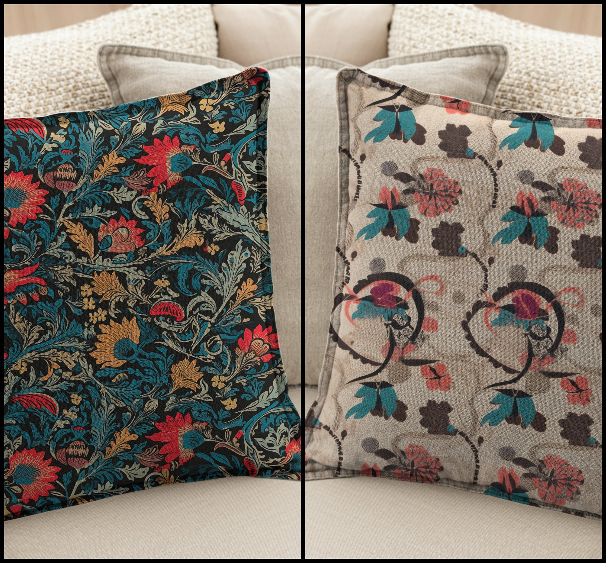 Rustic Flowers SEAMLESS Patterns Printable Countryside Vintage Floral ...