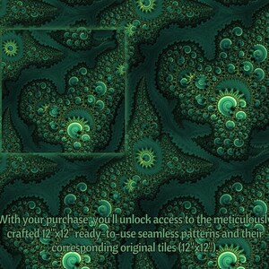 Green Fractals DIGITAL Papers Printable Fractal Geometry SEAMLESS ...