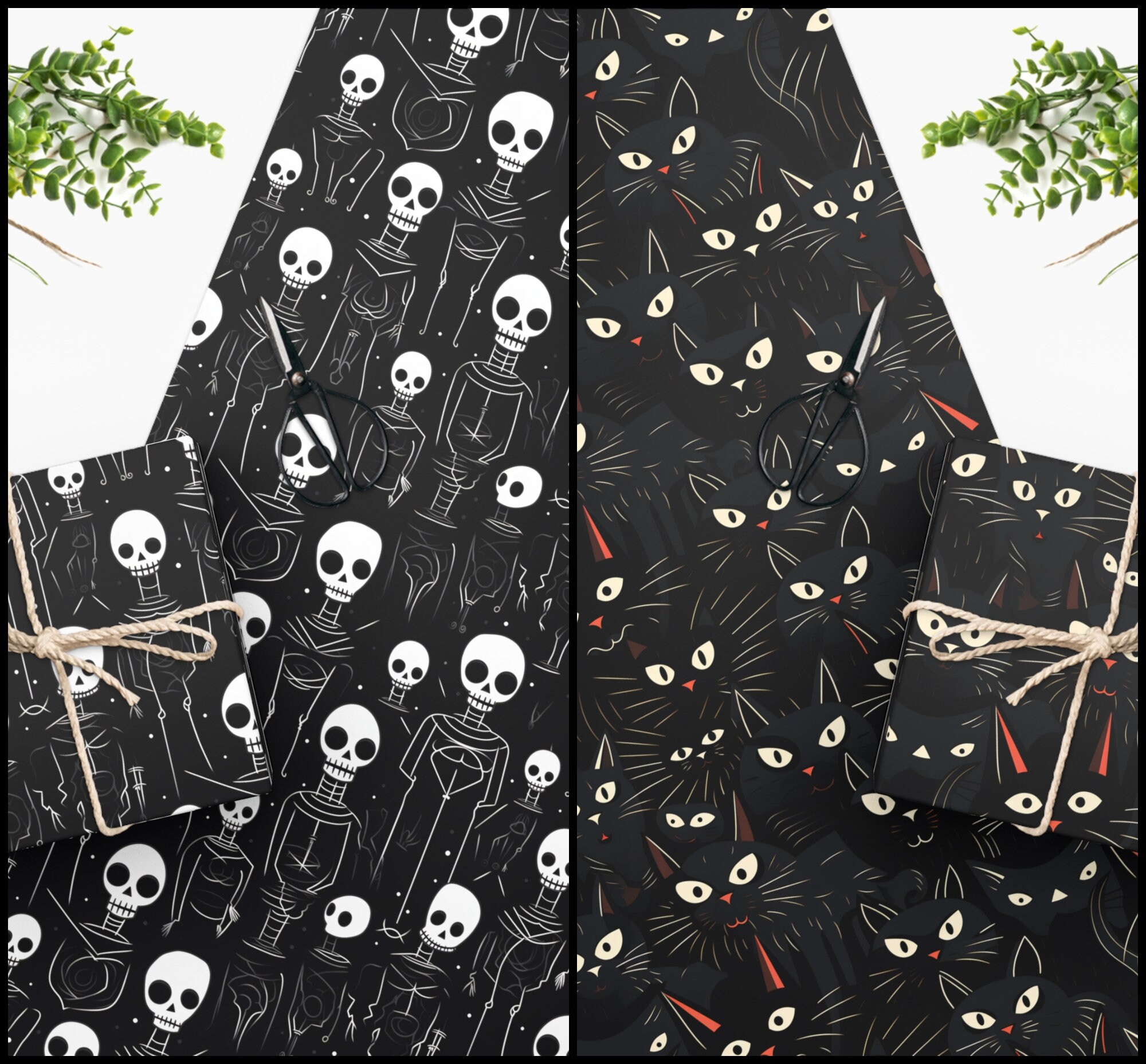 Spooky Black SEAMLESS Patterns Printable Dark Halloween DIGITAL Papers ...