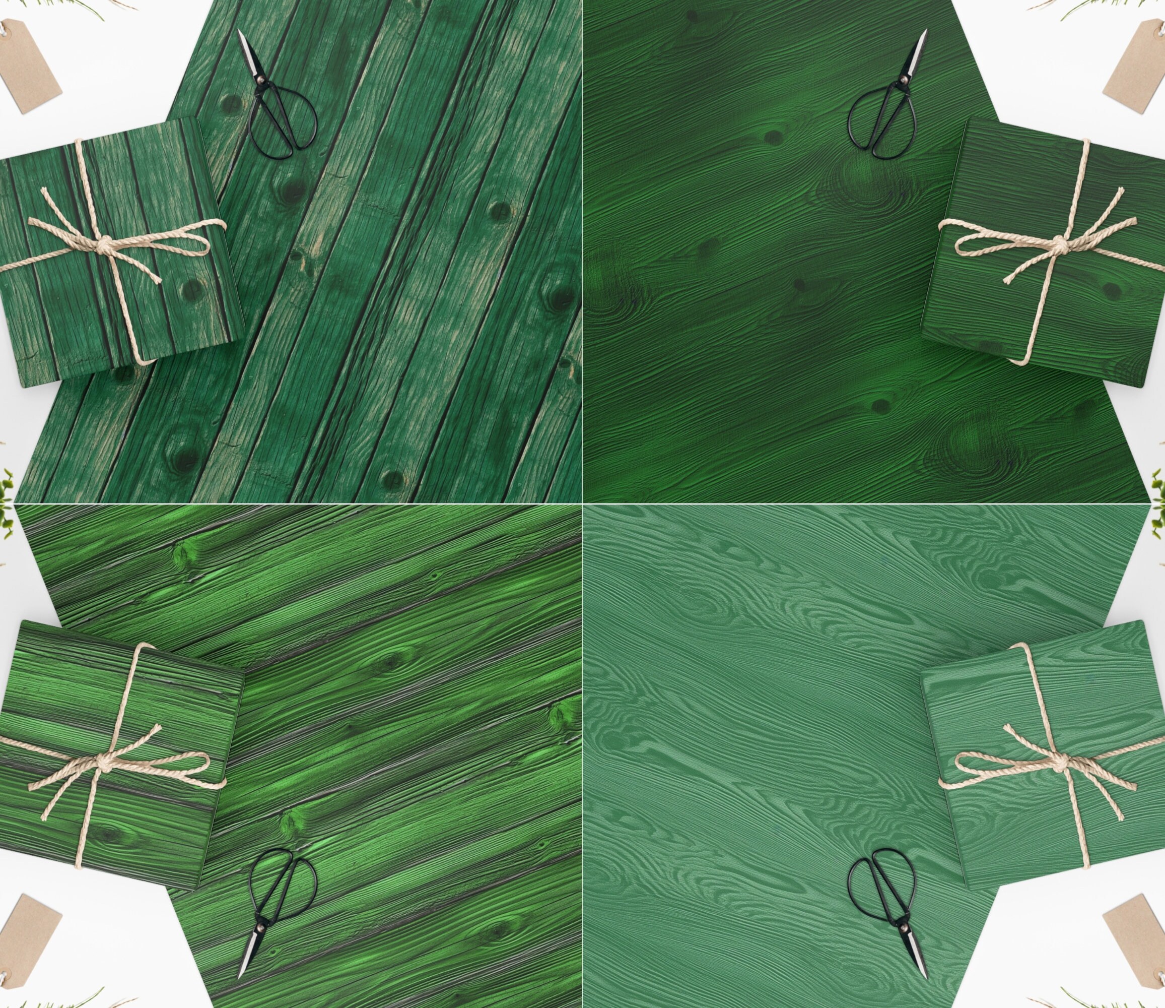 10 Green Wood Textures Digital Papers JPEG Printable Woodgrains ...
