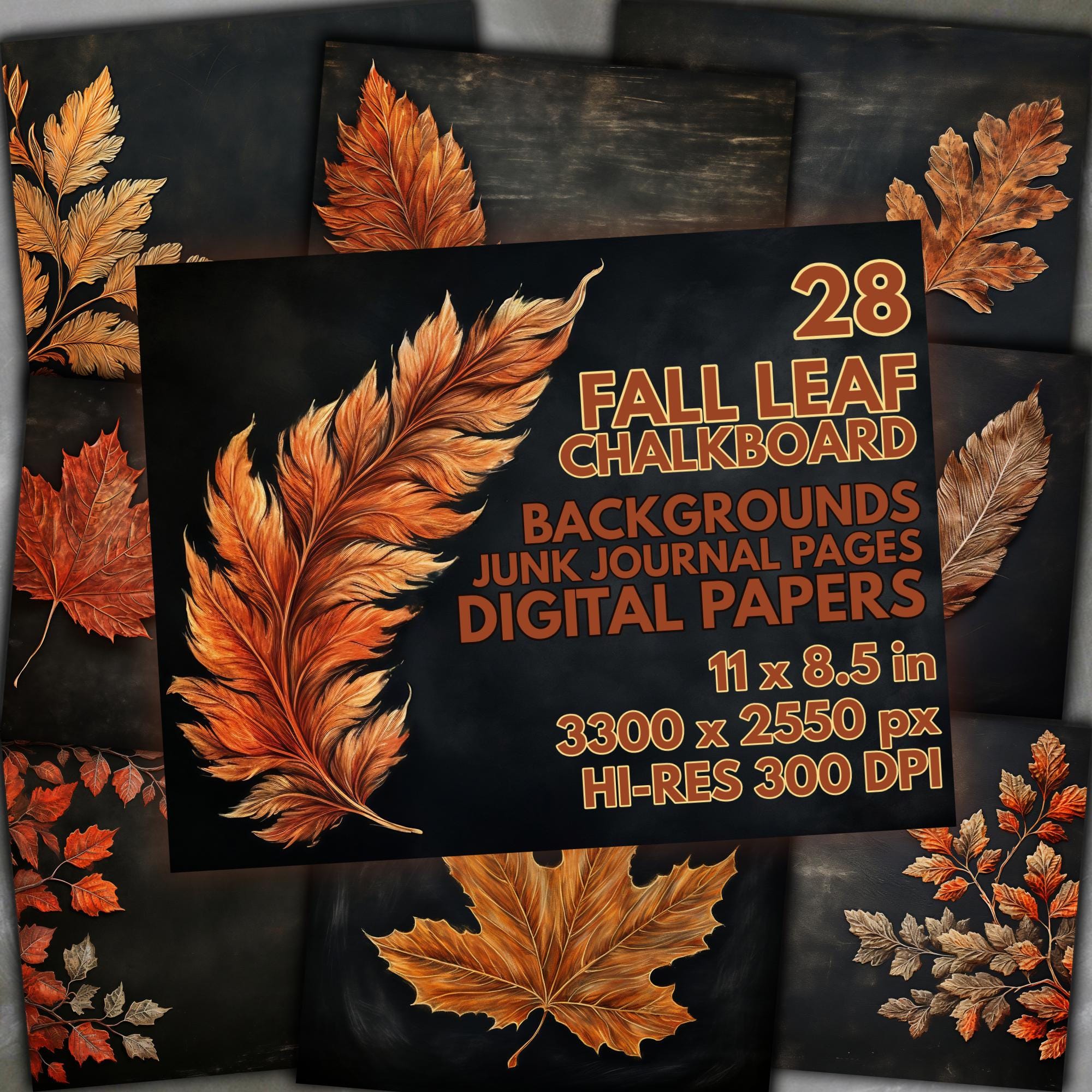 Pinboard Background Fall Fall Leaf Chalkboard Backgrounds, Autumn Ephemera (digital Pack) - Etsy