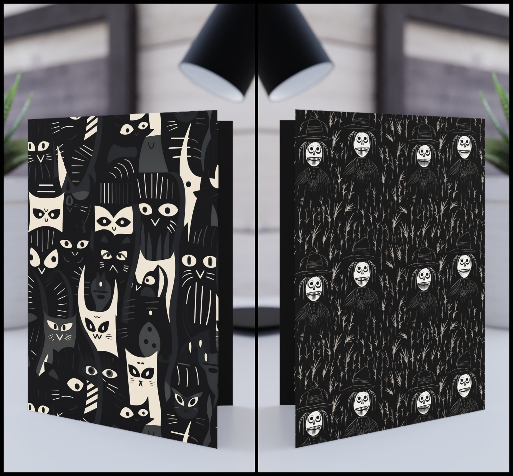 Spooky Black SEAMLESS Patterns Printable Dark Halloween DIGITAL Papers ...