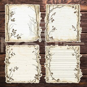 Rustic Notes Page Shabby Chic Printable Notes, Rustic Branches Border (PDF & JPG) - Etsy