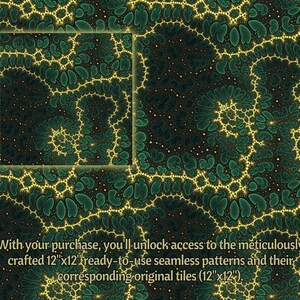 Green Fractals DIGITAL Papers Printable Fractal Geometry SEAMLESS ...