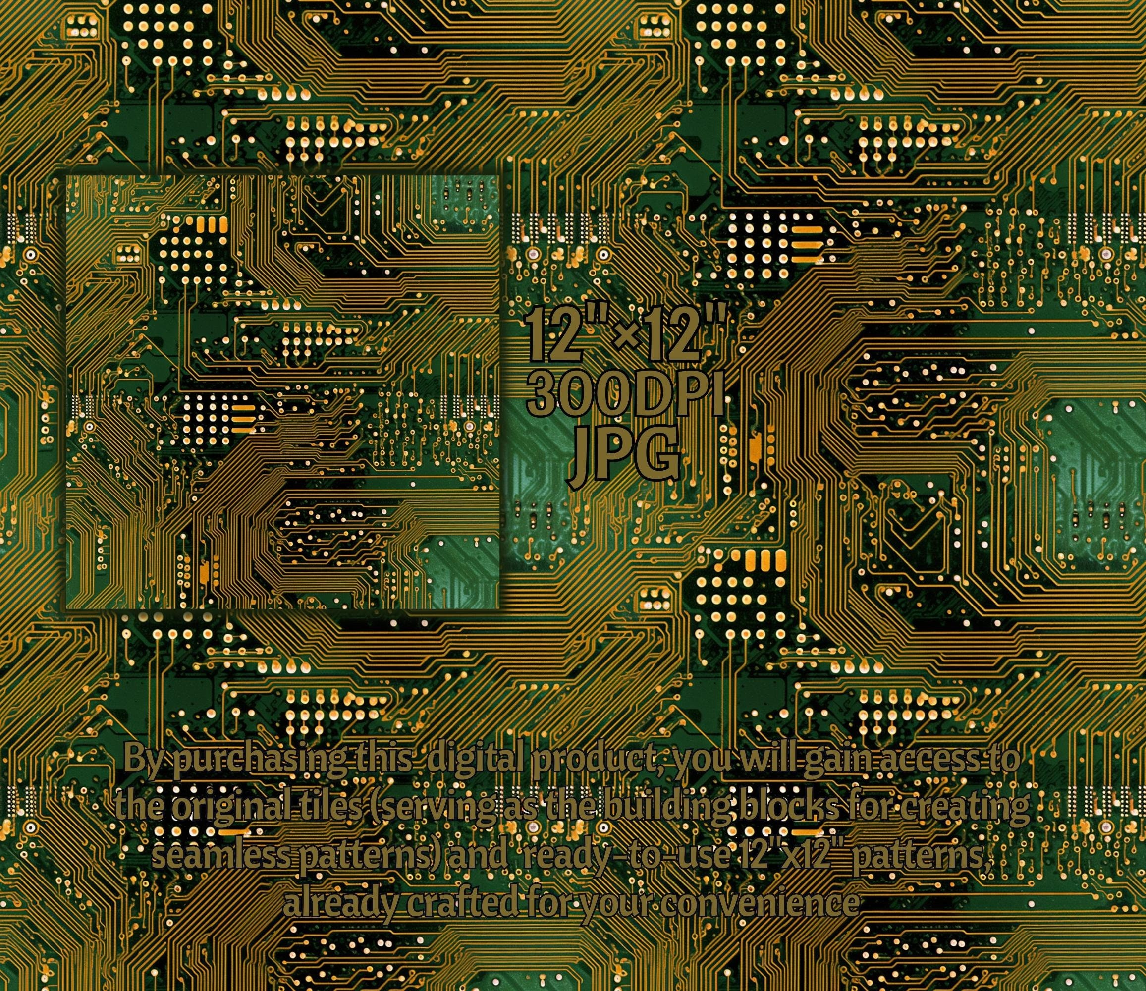 Circuit Boards SEAMLESS Patterns Microchip Circuitry Digital Papers ...