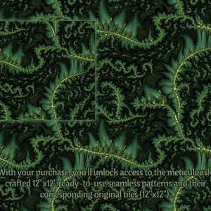 Green Fractals DIGITAL Papers Printable Fractal Geometry SEAMLESS ...