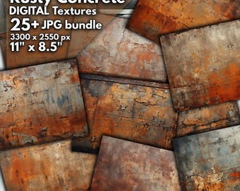 Può includere: Un pacchetto digitale di oltre 25 texture di cemento arrugginito. Le texture sono in una varietà di tonalità di marrone, arancione e grigio. Le texture sono di 3300 x 2550 pixel e misurano 11 pollici per 8,5 pollici.
