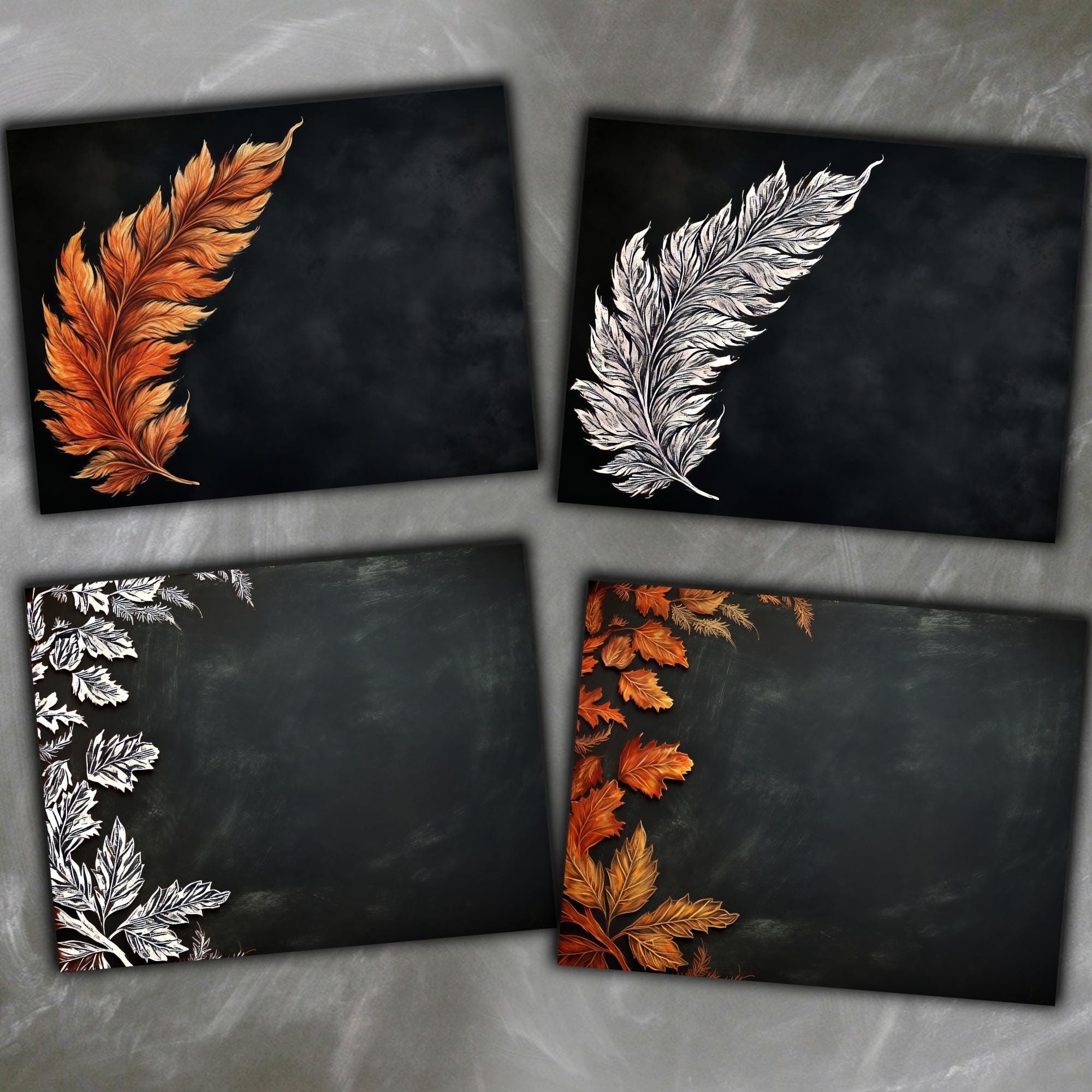 Pinboard Background Fall Fall Leaf Chalkboard Backgrounds, Autumn Ephemera (digital Pack) - Etsy