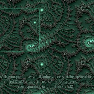 Green Fractals DIGITAL Papers Printable Fractal Geometry SEAMLESS ...