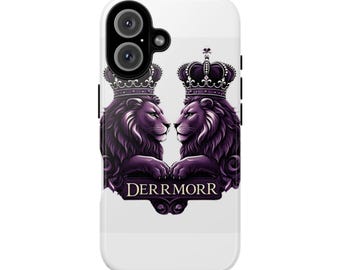 Funda para teléfono con diseño de león real, fundas resistentes para amantes de los animales, regalos únicos para él o ella, accesorios de protección, diseño de corona real.