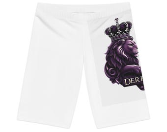 Royal Lion Print Women's Bike Shorts | Stylish Athletic Wear, Cycling Shorts, Summer Apparel, Fitness Gear, Unique Workout Clothing