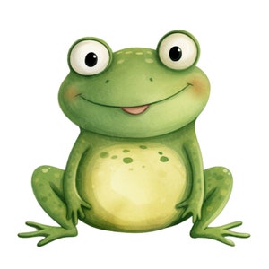 Cute and quirky Frogs, Frog clipart, Frog PNGs, Frog sublimation, Frog wall art, Frog, digital, Frog Images, Cute Funny Frogs, SET of 7