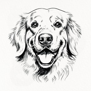 Golden Retriever SVG and PNG, Golden Retriever Outline, Golden Retriever cut file, puppy Retriever outline svg, Retriever File For Cricut