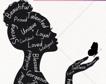 Mujer negra SVG, Black Girl Power SVG, Boss Lady Svg, Black Lives Matter SVG, Mujer afroamericana, Archivo de corte de mujer negra Cricut, Silueta