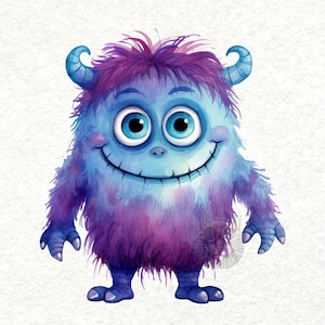 Cute Little Monsters Clipart Set, Cute Monster Designs- 8 Transparent Background PNGs - Digital Download, Card Making, Digital Paper Craft