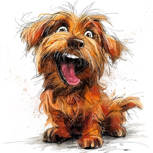 Top 20 Hilarious Dog Clip Art Images: Digital Prints for Quirky Wall Art & Commercial Use - Instant Download, Crazy Dog Clipart