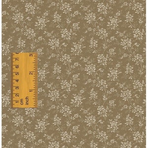 1/6 1/12 1/24 Puppenhaus Miniatur Vintage weiße Blumen Tapeten auf dunkel Beige Nahtlos - Digital Printable Sofort Download