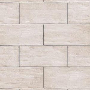 Könnte beinhalten: Ein nahtloses Muster aus rechteckigen, hellbeige Blöcken mit subtiler Textur und dunklen grauen Fugen. Die Blöcke sind in einem versetzten, ziegelartigen Muster angeordnet und bilden einen neutralen, architektonischen Hintergrund.