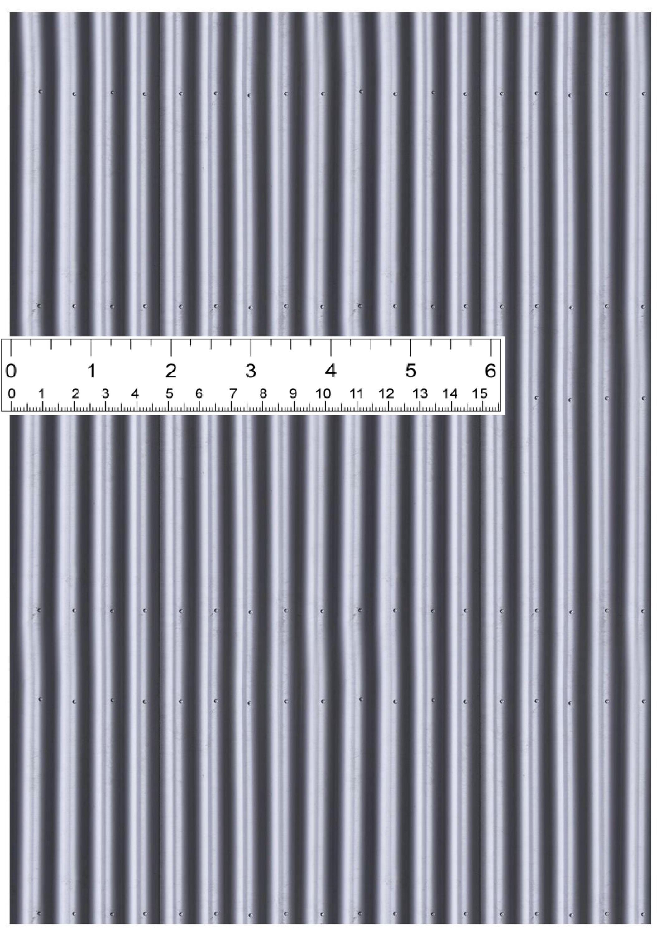 Galvanized Corrugated Steel Roofing Printable Dollhouse 1/6 1/12 1/24 ...