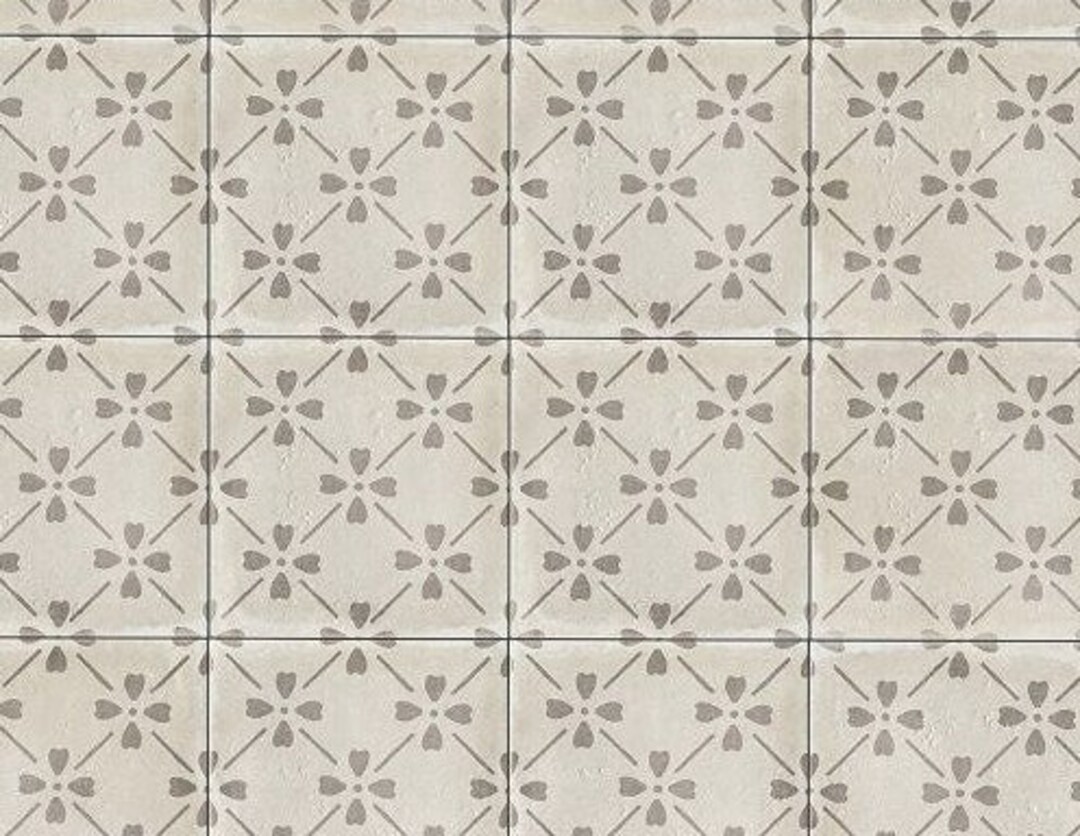 1/12 1/24 Scale Miniature Old Damaged Classic Gray Floral Wall & Floor ...