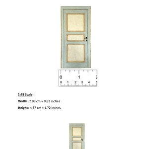 Miniature 1800's French Style Rustic Vintage Mint Green Cream Wooden Door