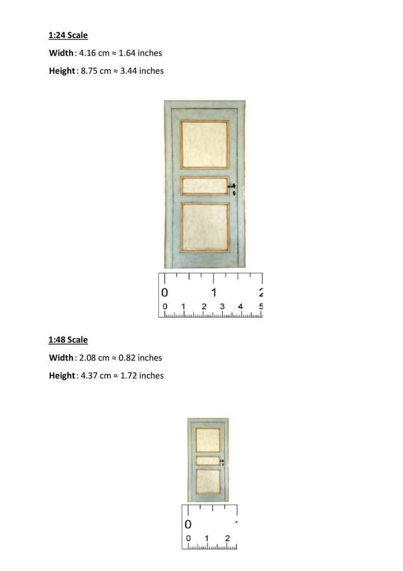 Miniature 1800's French Style Rustic Vintage Mint Green Cream Wooden Door
