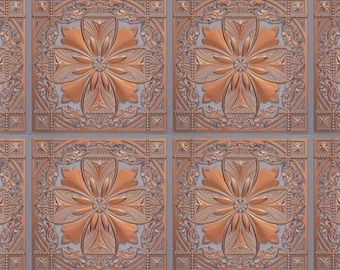 1/6 1/12 1/24 1/48 Dollhouse Copper Ornate Floral Baroque Patterns Ceiling Wallpaper Printable PDF - Seamless Instant Download