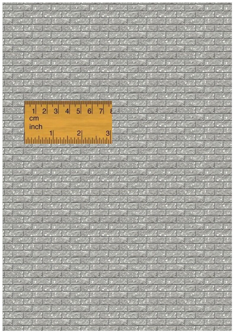 1/6 1/12 1/24 Dollhouse Miniature Gray Stones Wall Cladding DIGITAL ...