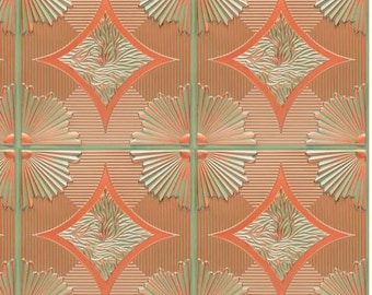 Dollhouse Art Deco Ornate Panel Wall & Ceiling Tile Printable PDF 1/6 1/12 1/24 Gatsby Style Geometric Miniature Wallpaper